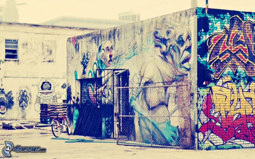 budowla, graffiti