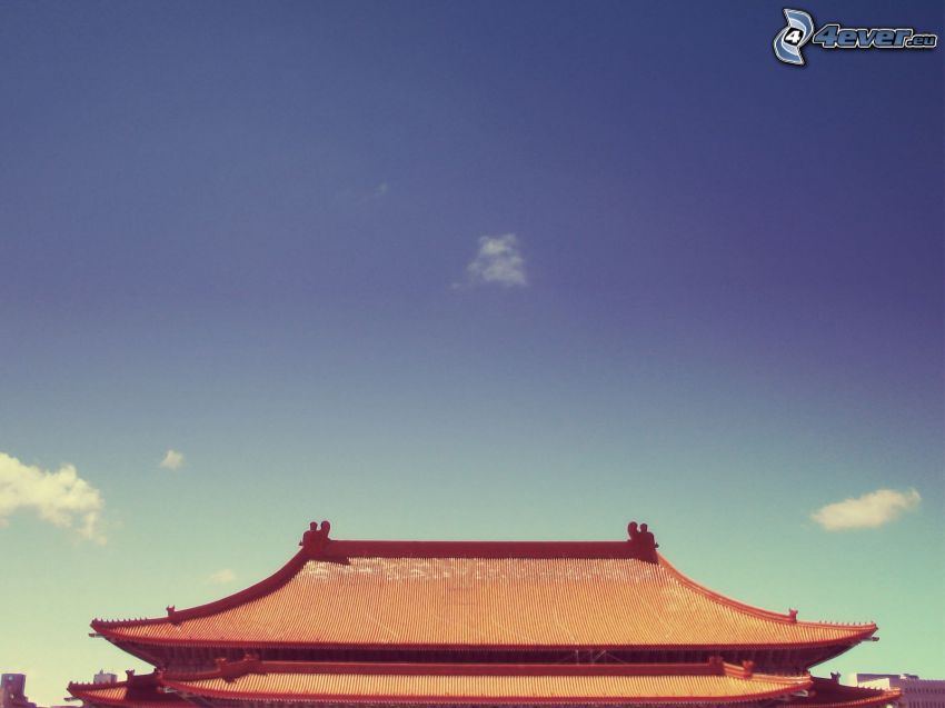 chiński dach, niebo