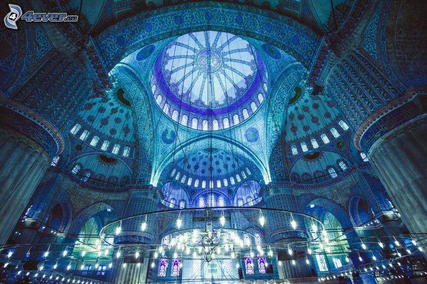 Błękitny Meczet, wnętrze, sklepienie