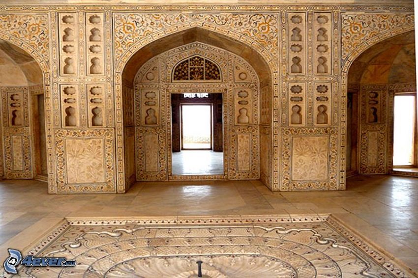wnętrze Tadź Mahalu, korytarz