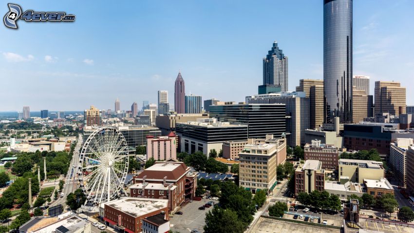 Atlanta, USA, karuzela, widok na miasto