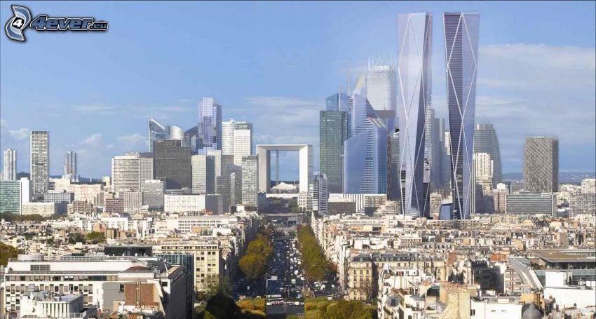 La Défense, wieżowce, Paryż