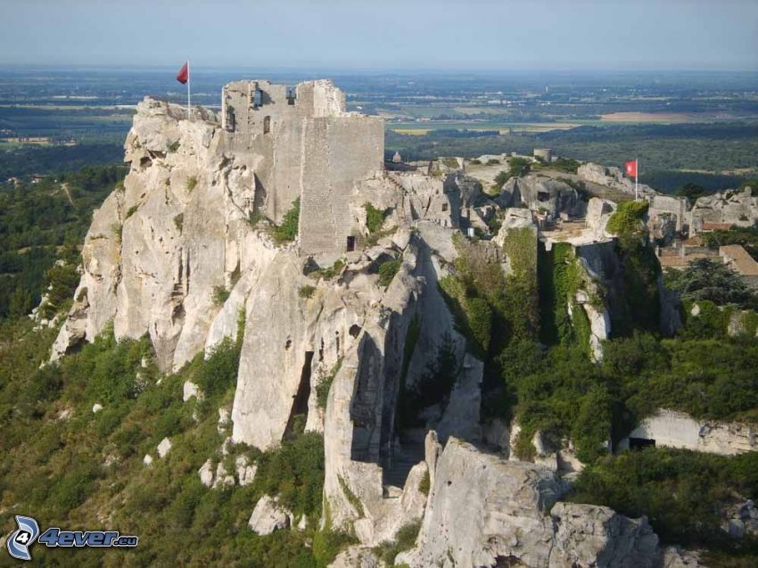 Les Baux de Provence, rafa, mury obronne