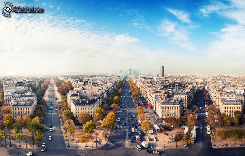 Paryż, widok na miasto, ulice, La Défense