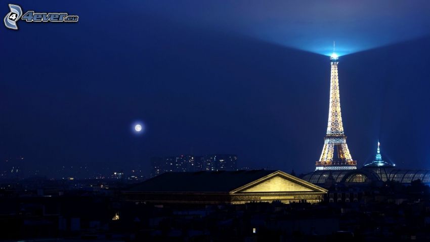 Wieża Eiffla, Paryż, księżyc