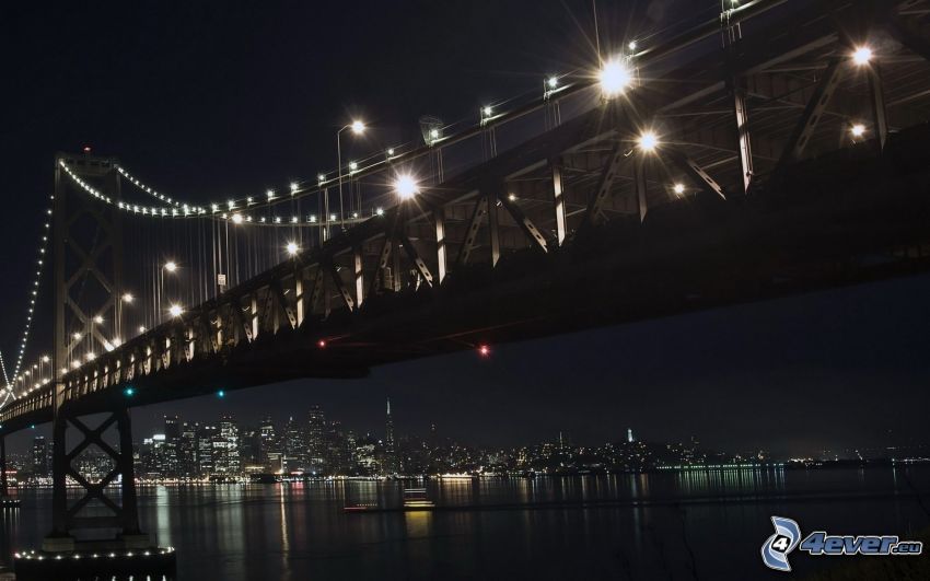 Bay Bridge, oświetlony most