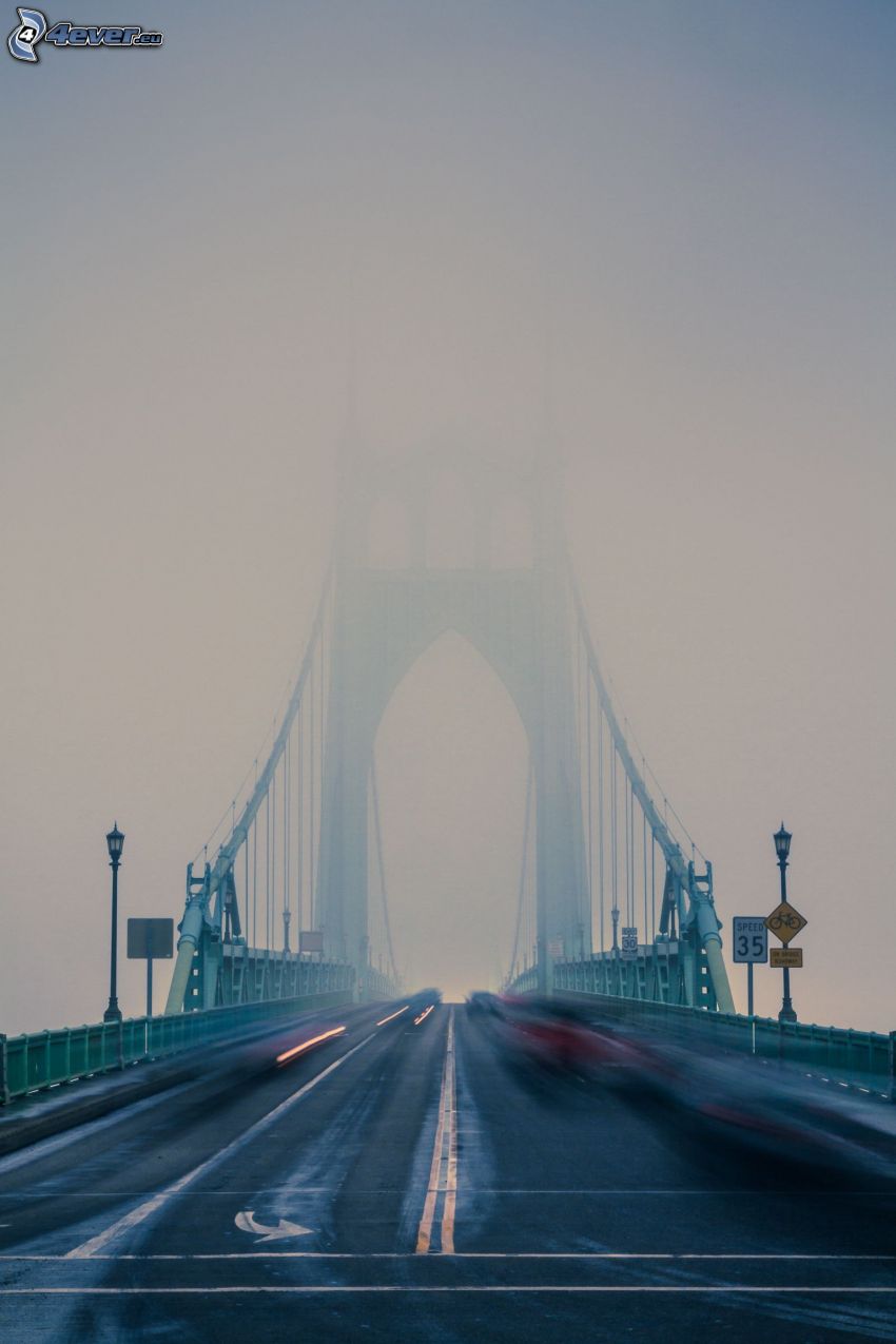 St. Johns Bridge, mgła, prędkość