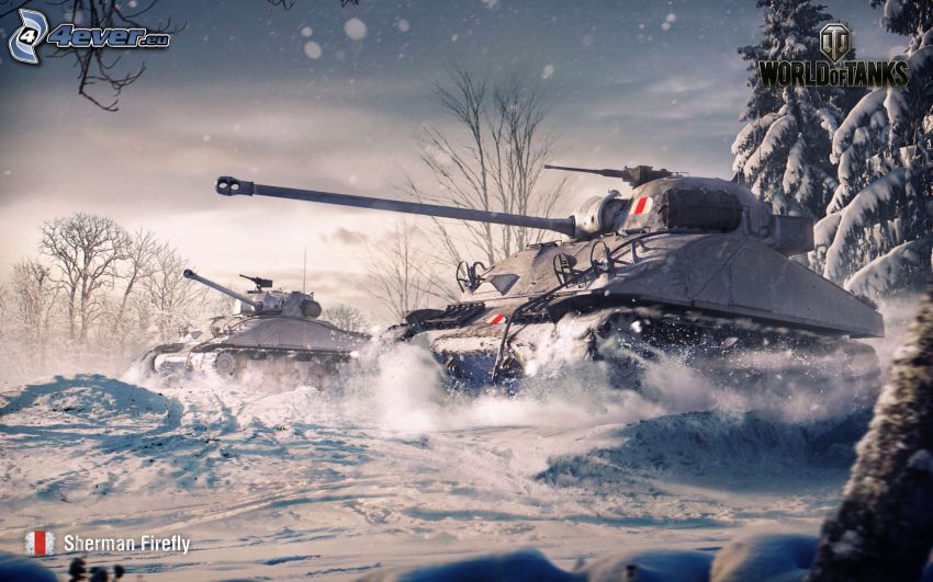 World of Tanks, M4 Sherman, czołg, śnieg