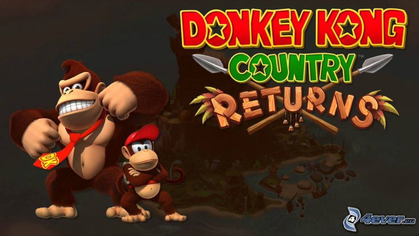 Donkey Kong Country Returns, goryle, uśmiech, krawat