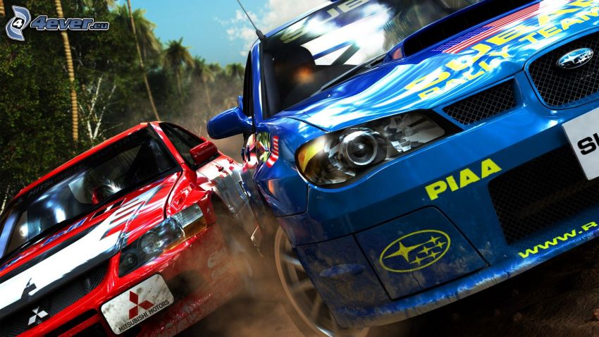 Sega Rally, wyścigi, Subaru, Mitsubishi