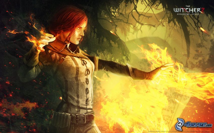 The Witcher 2: Assassins of Kings, dziewczyna, ogień