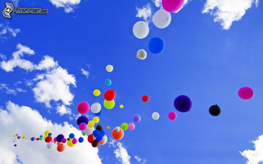 balony, niebo