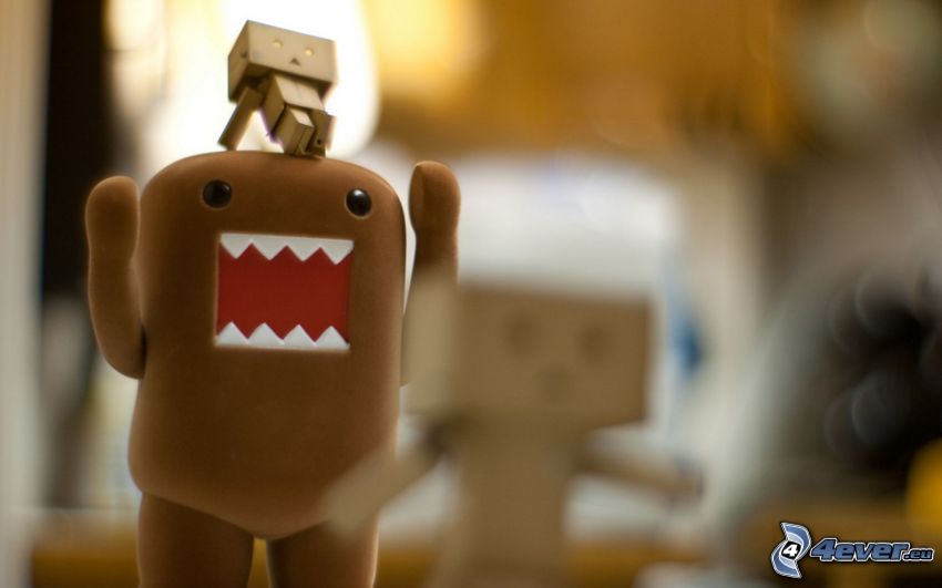 Danbo & Domo, figurki, papierowy robot