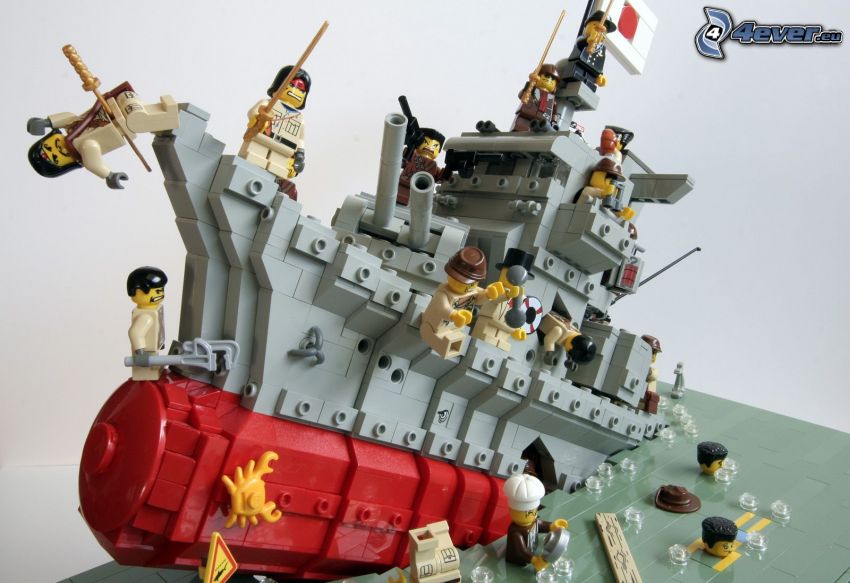 Lego, statek, figurki