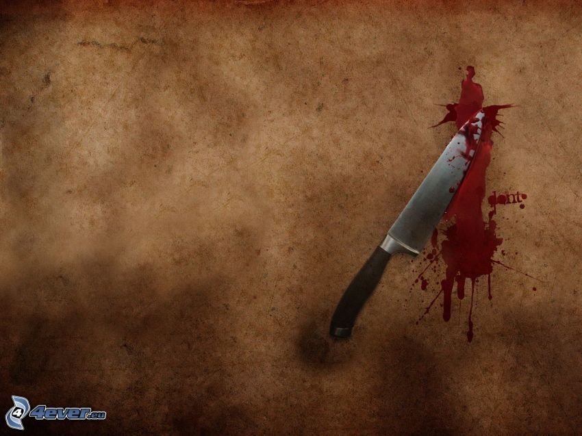 nóż, krew