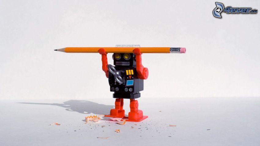 ołówek, robot
