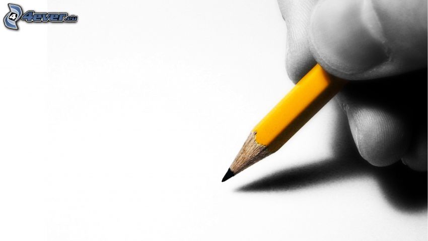 ręka, ołówek