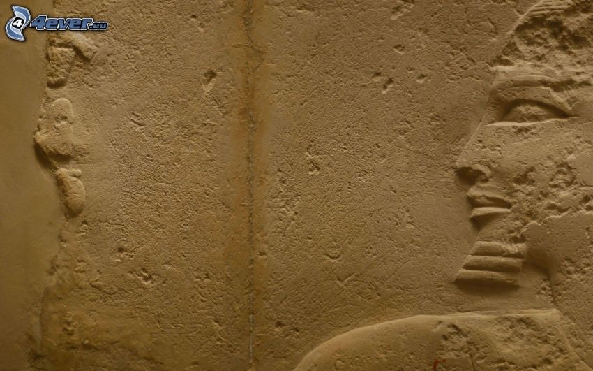 ściana, twarz, Egipt