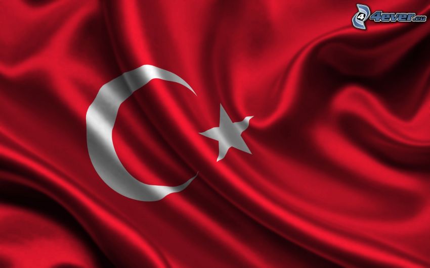 turecka flaga, jedwab