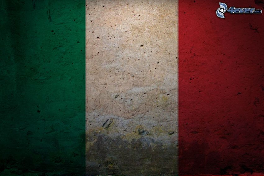 włoska flaga, mur