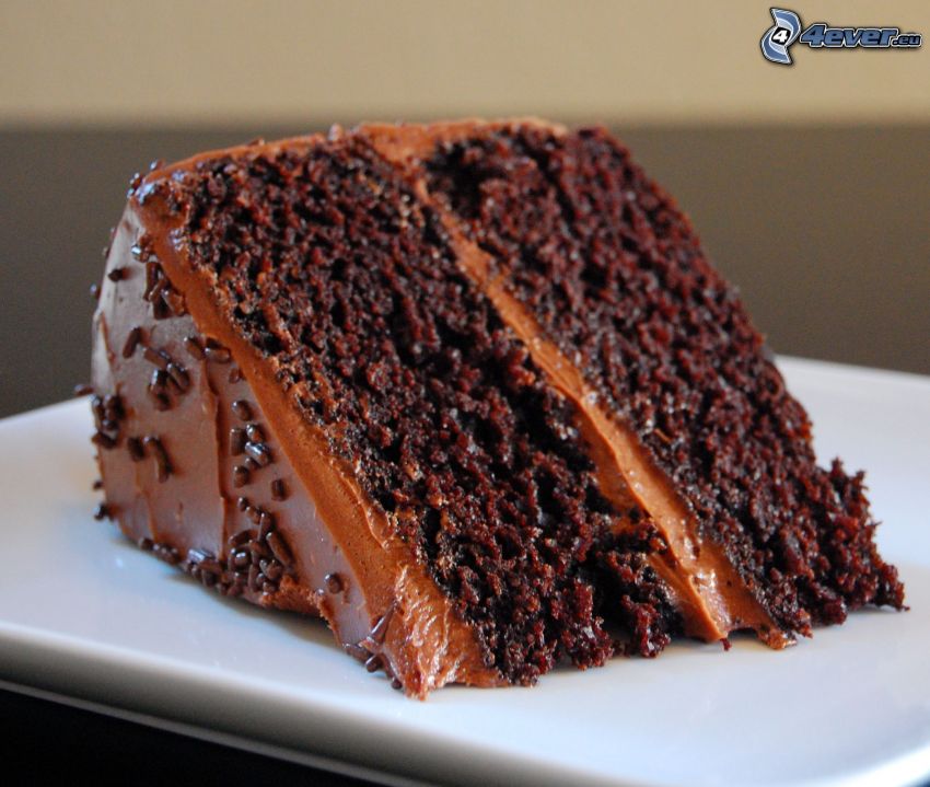 czekoladowy tort, kawałek tortu
