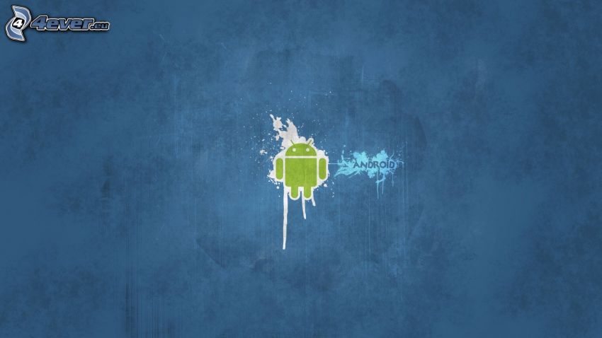 Android, niebieskie tło