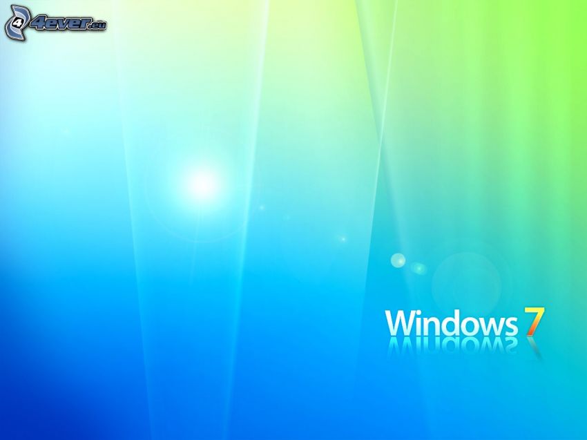 Windows 7, niebieskie tło