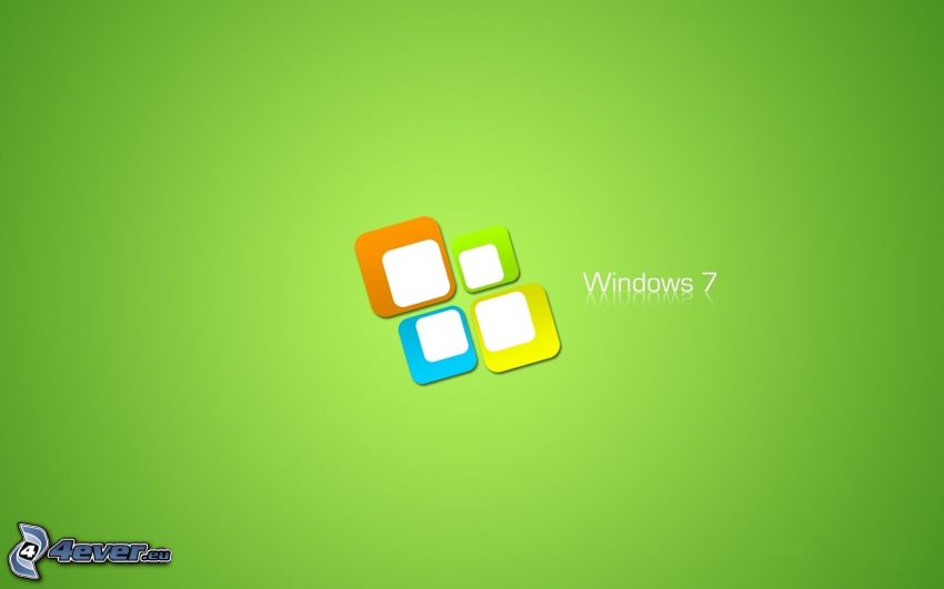 Windows 7, zielone tło