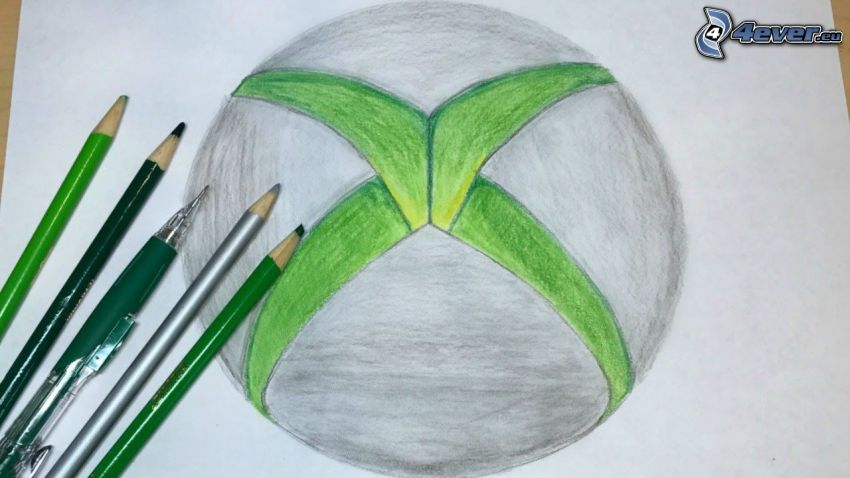 Xbox, rysowane, kredki