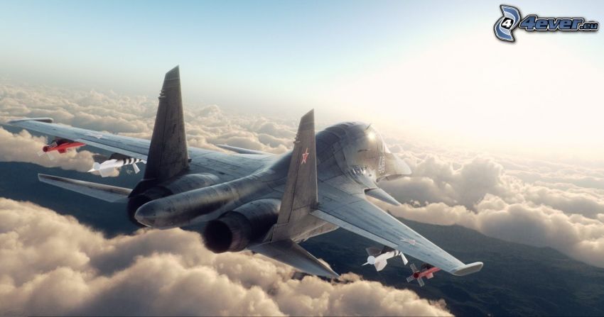 Sukhoi Su-34, ponad chmurami