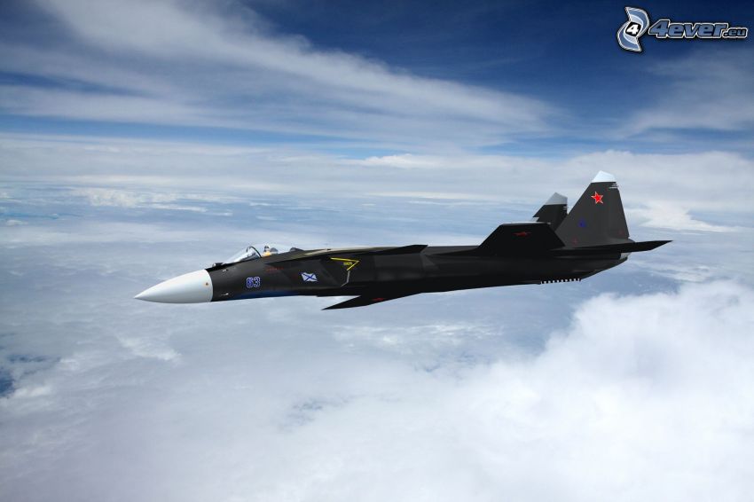 Sukhoi Su-47, ponad chmurami