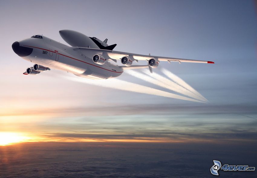 Antonov AN-225, niebo, smugi