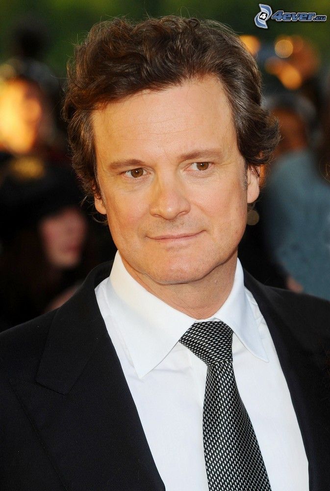 Colin Firth, mężczyzna w garniturze, spojrzenie