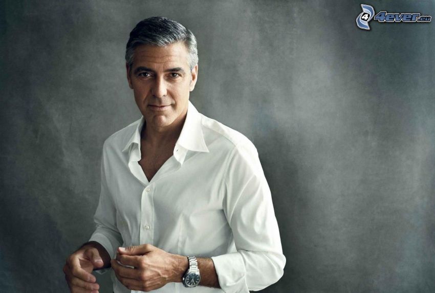 George Clooney, biała koszula