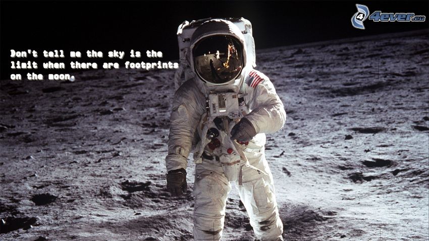 astronauta, Księżyc, cytat, Apollo 11