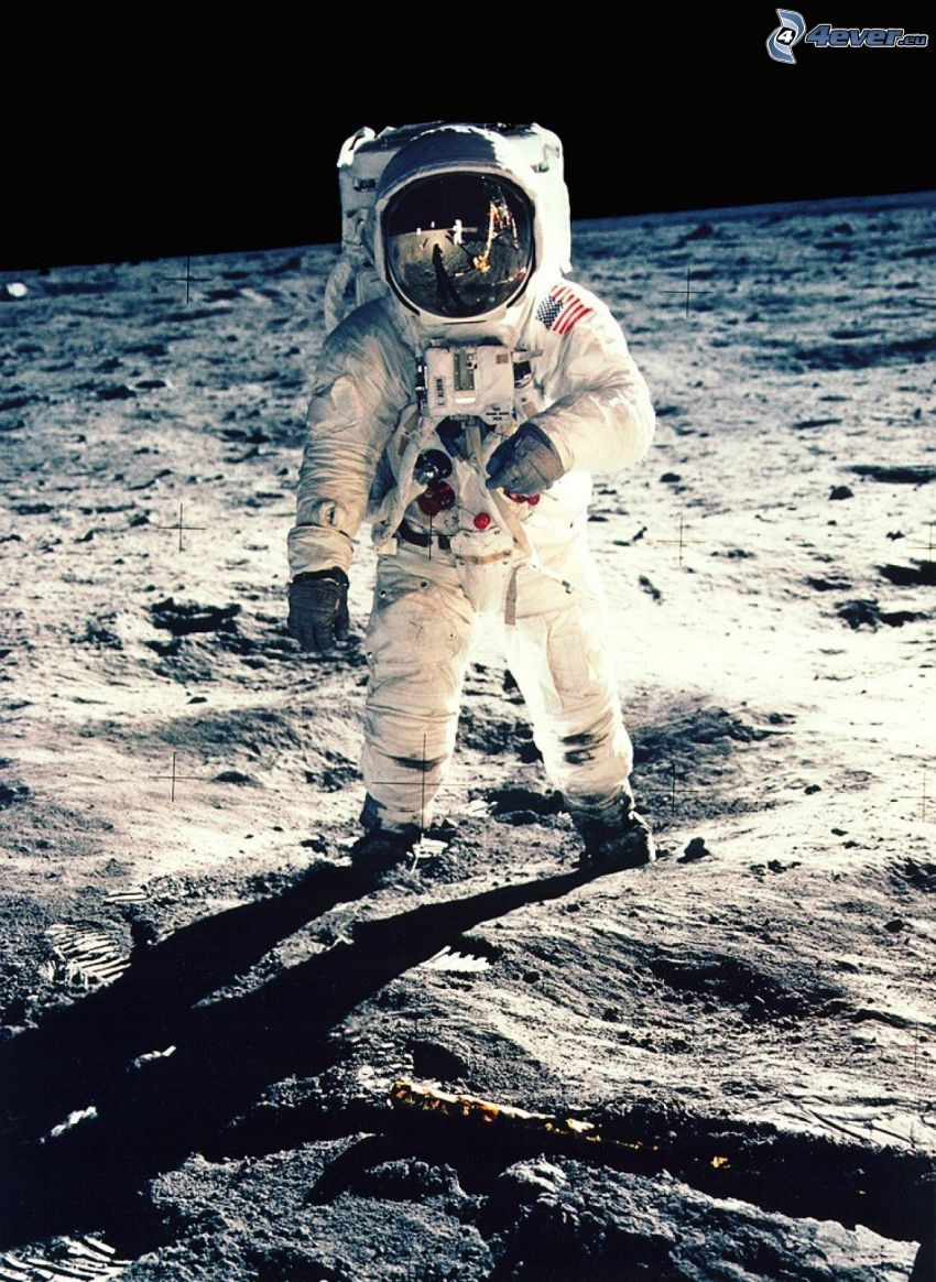 Buzz Aldrin, Apollo 11, astronauta, skafander, Księżyc