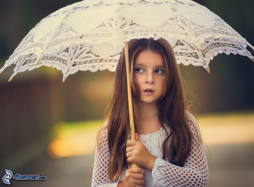 dziewczyna, parasol przeciwsłoneczny