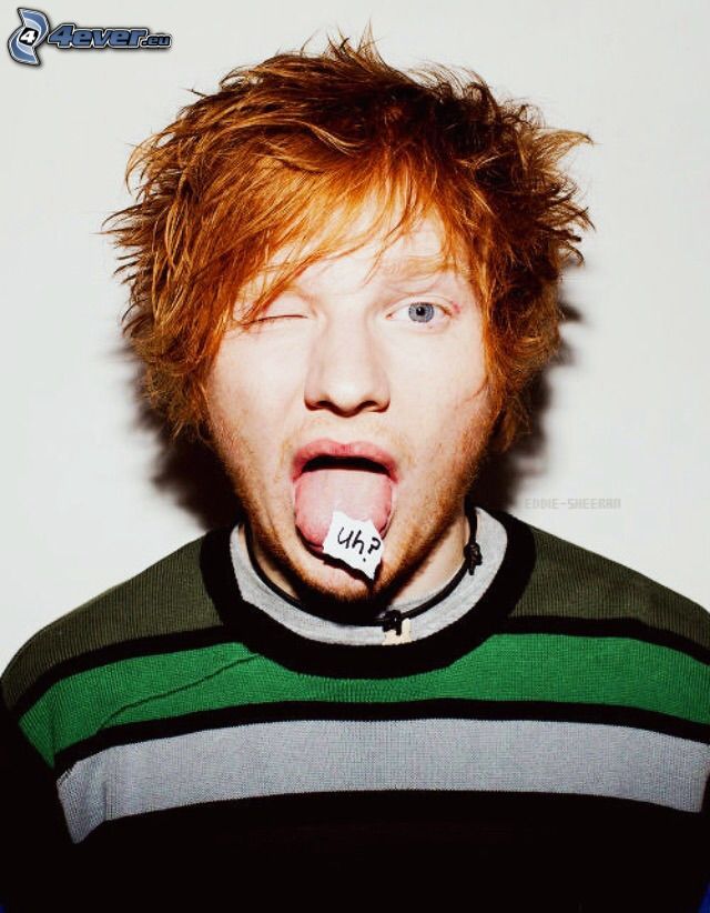 Ed Sheeran, język, mrugnięcie