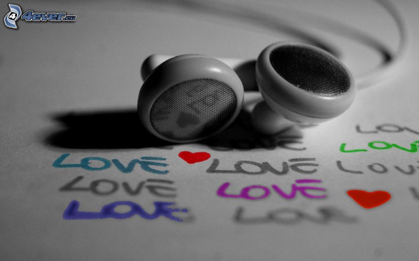 słuchawki, love