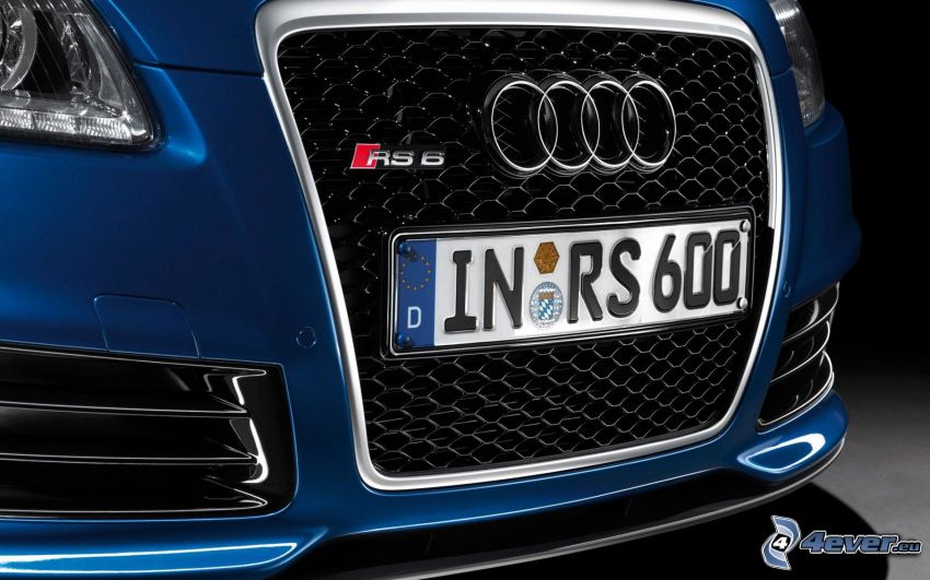 Audi RS6, przednia maska, logo