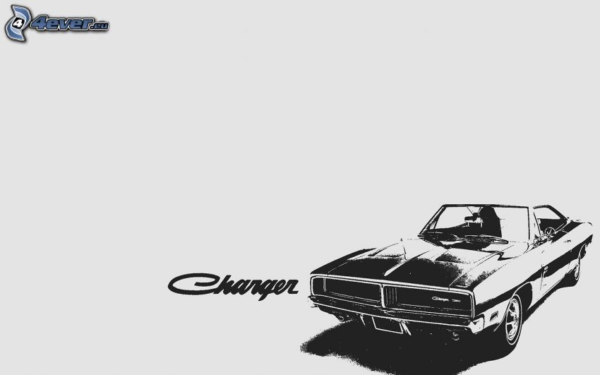 Dodge Charger, rysowany samochód