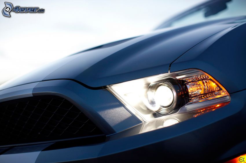 Ford Mustang, reflektor, przednia maska