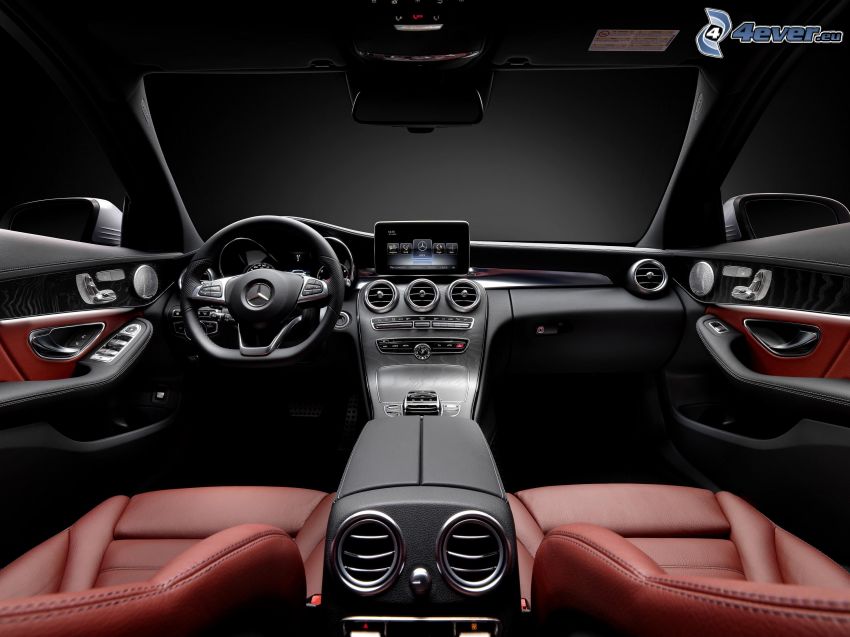 Mercedes-Benz, wnętrze, kierownica, tablica rozdzielcza