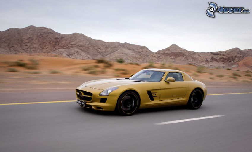 Mercedes-Benz SLS AMG, prędkość, ulica, wzgórza