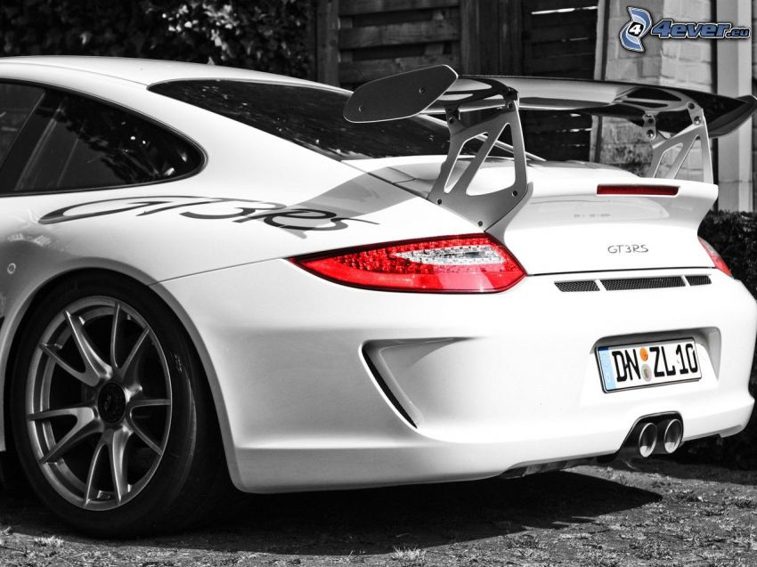 Porsche GT3R, sportowe auto, tylne światła
