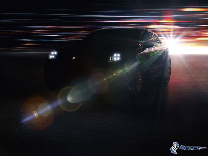 Porsche Macan, światła, ciemność
