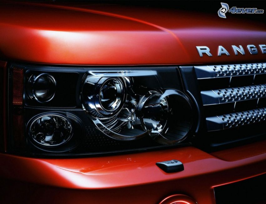 Range Rover, reflektor, przednia maska
