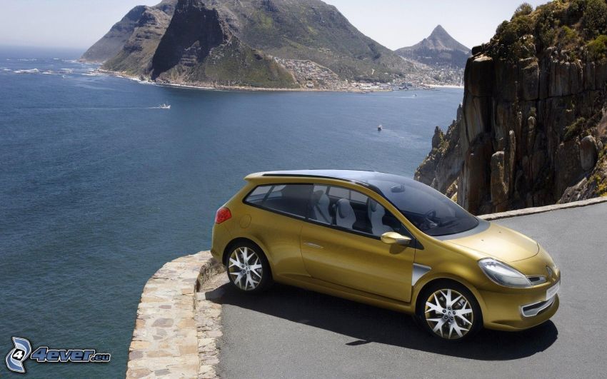 Renault Clio, widok na morze