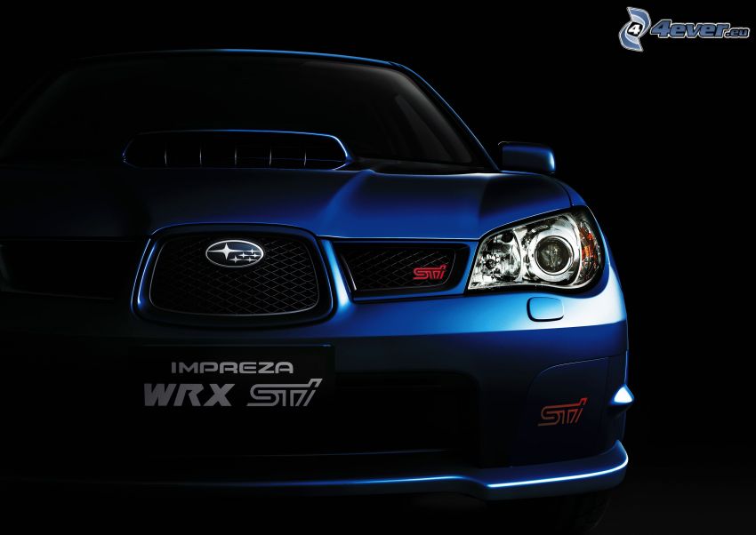 Subaru Impreza WRX, przednia maska, reflektor
