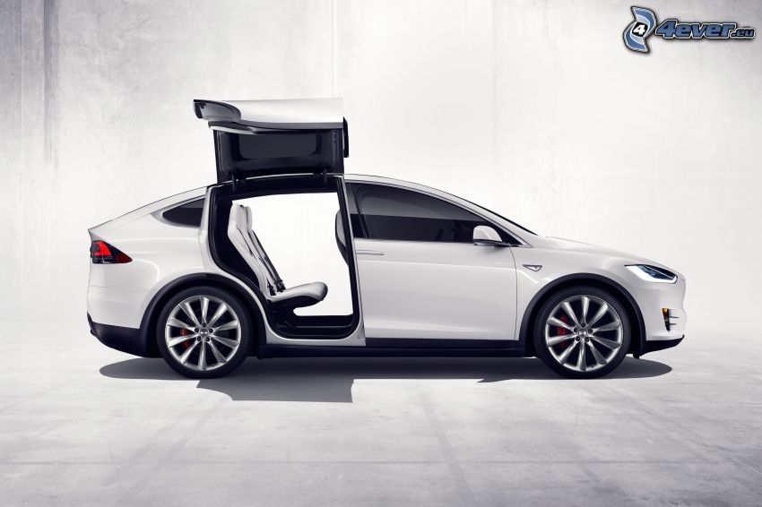Tesla Model X, drzwi, falcon doors